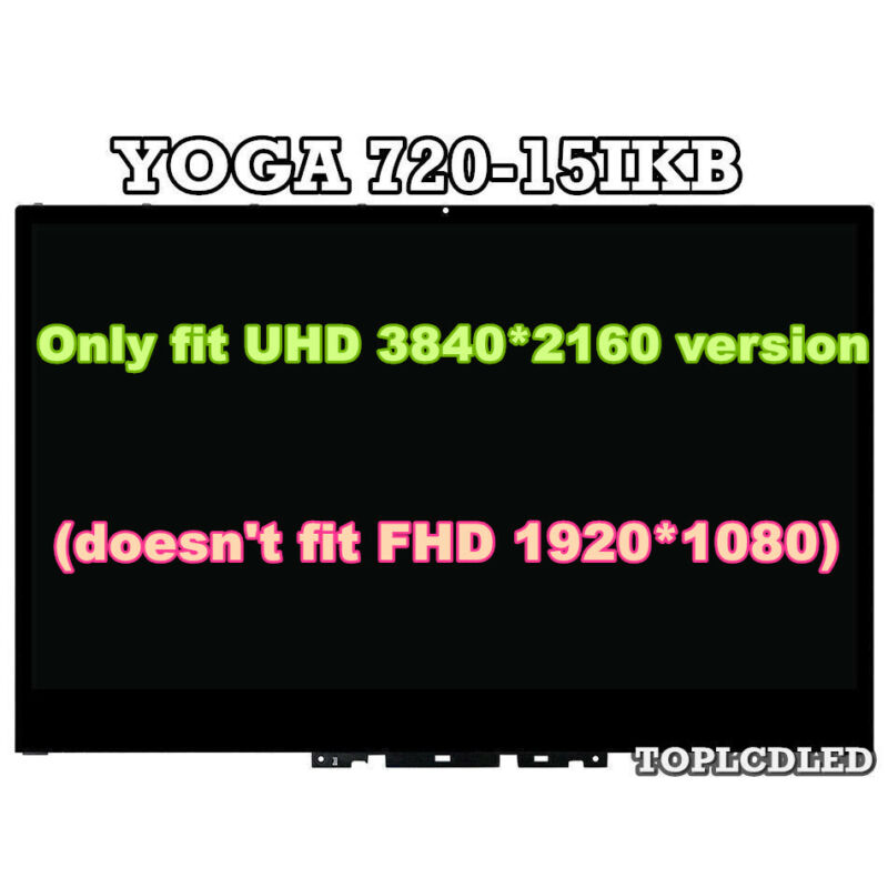 5D10N24288 Lenovo 15.6" UHD 4K Touch Screen LCD Display Bezel Assembly