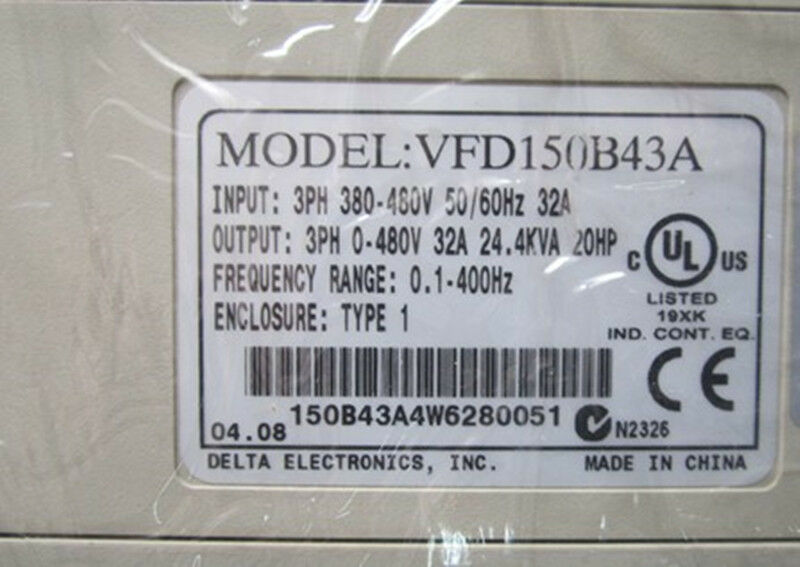 VFD150B43A DELTA VFD Inverter Frequency converter 15kw 20HP 3 PHASE 380V 400HZ - Click Image to Close