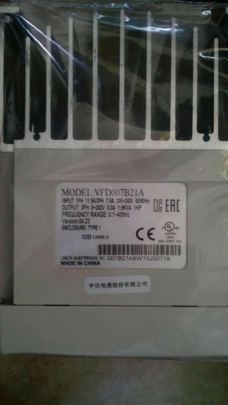 VFD007B21A DELTA VFD-B Inverter Frequency converter 750w 1HP 1 PHASE 220V 400HZ - Click Image to Close