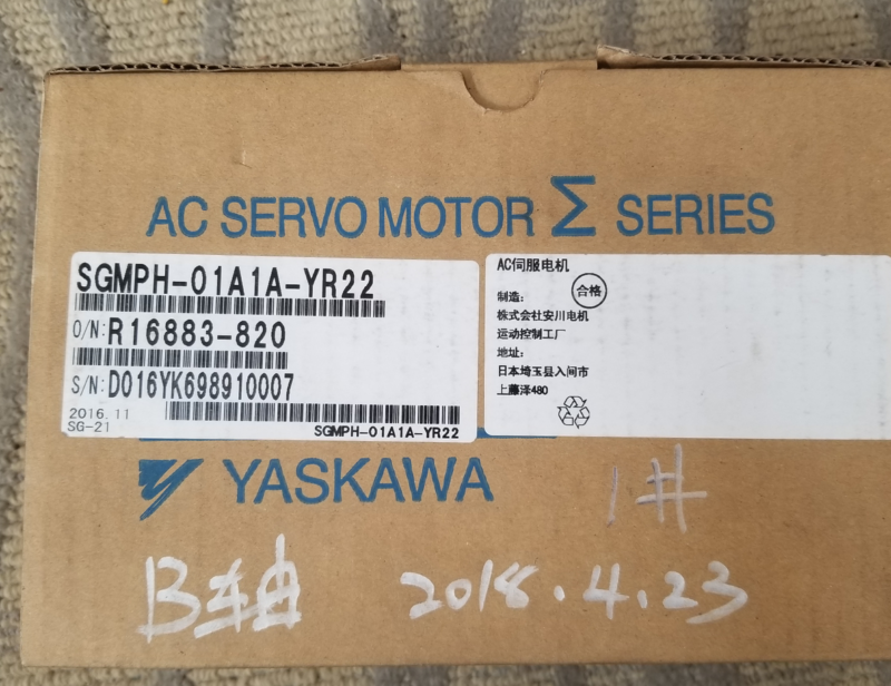 1PC YASKAWA AC SERVO MOTOR SGMPH-01A1A-YR22 NEW ORIGINAL EXPEDITED SHIPPING