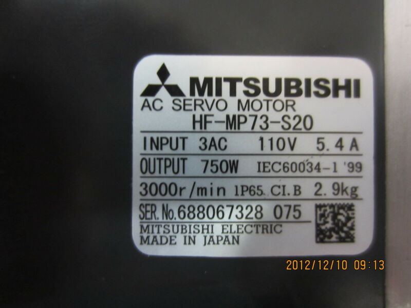 MITSUBISHI AC SERVO MOTOR HF-MP73-S20 NEW ORIGINAL EXPEDITED SHIPPING - Click Image to Close