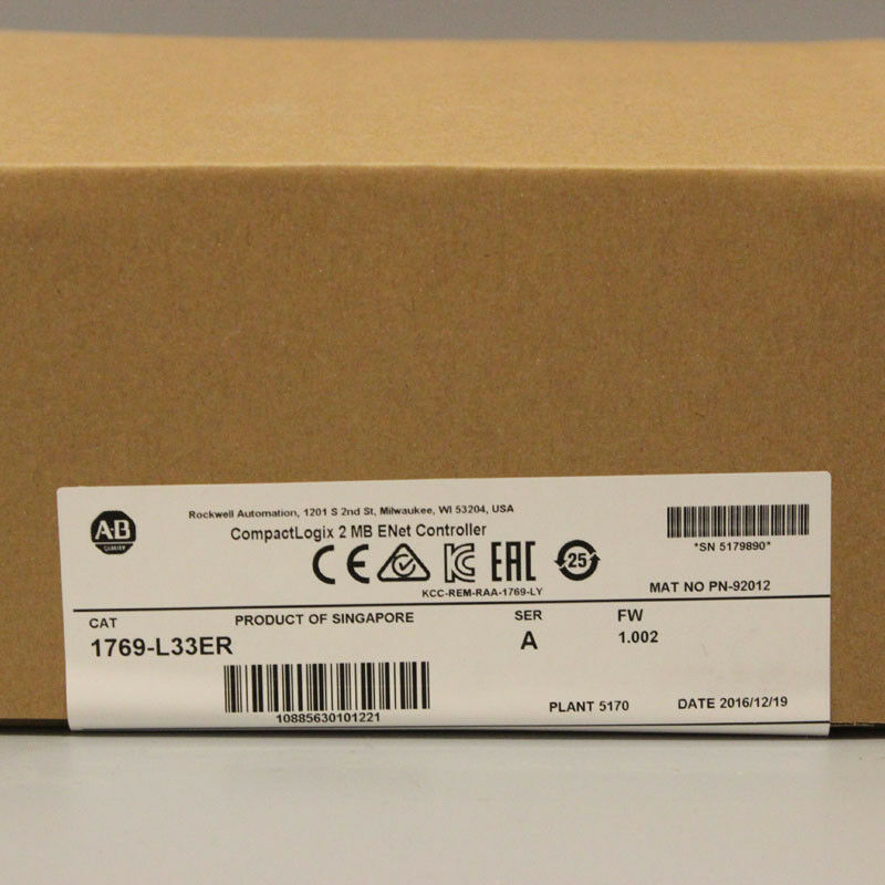 NEW ALLEN BRADLEY 1769-L33ER COMPACTLOGIX 2 MB MEMORY CONTROLLER SHIPPING - Click Image to Close