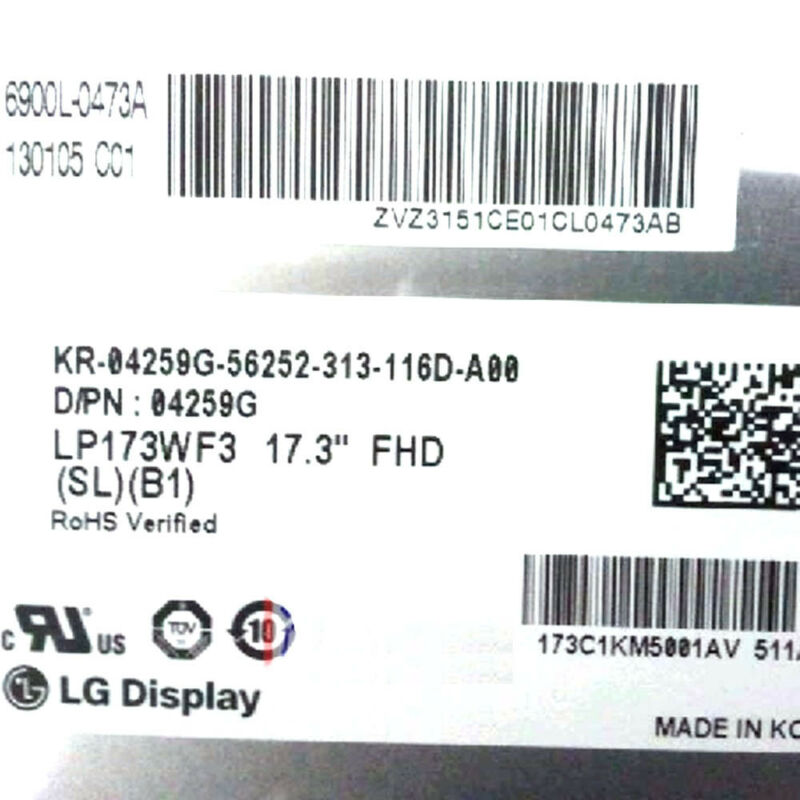 17.3" LCD Screen LP173WF3-SLB1 1920X1080 FOR Dell DP/N:04259G FHD 50pin IPS RGB - zum Schließen ins Bild klicken