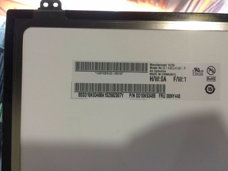 14.0"LED LCD Screen B140QAN01.5 FOR Lenovo ThinkPad T470 T470S 2560 - zum Schließen ins Bild klicken