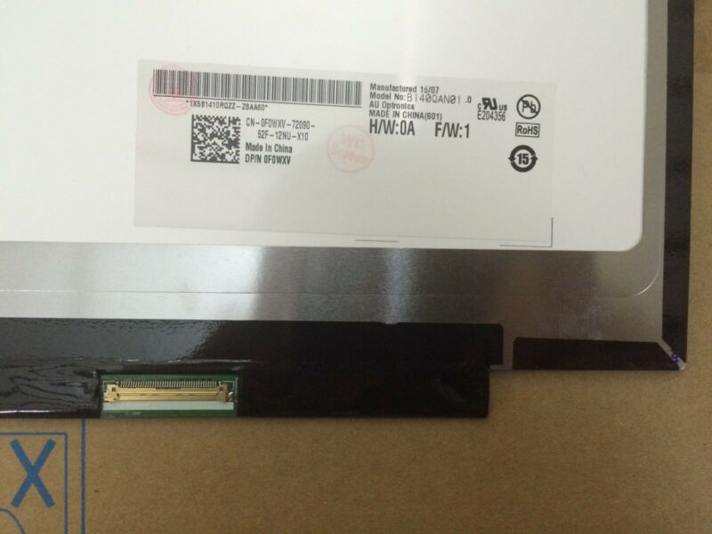 14.0"LED only LCD Screen Display B140QAN01.0 for DELL DP/N:F0WXV 2560 - Click Image to Close