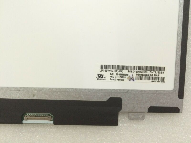 14.0" LCD LED Screen LP140WF6-SPB6 FOR Lenovo ThinkPad T470s edp30pin 1920x1080 - Click Image to Close