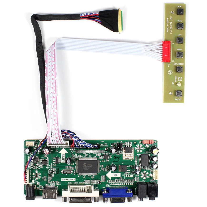 HDMI VGA DVI Audio LCD Controller Board For 15.6" LP156WF1 TL 1920x1080 LCD - Click Image to Close
