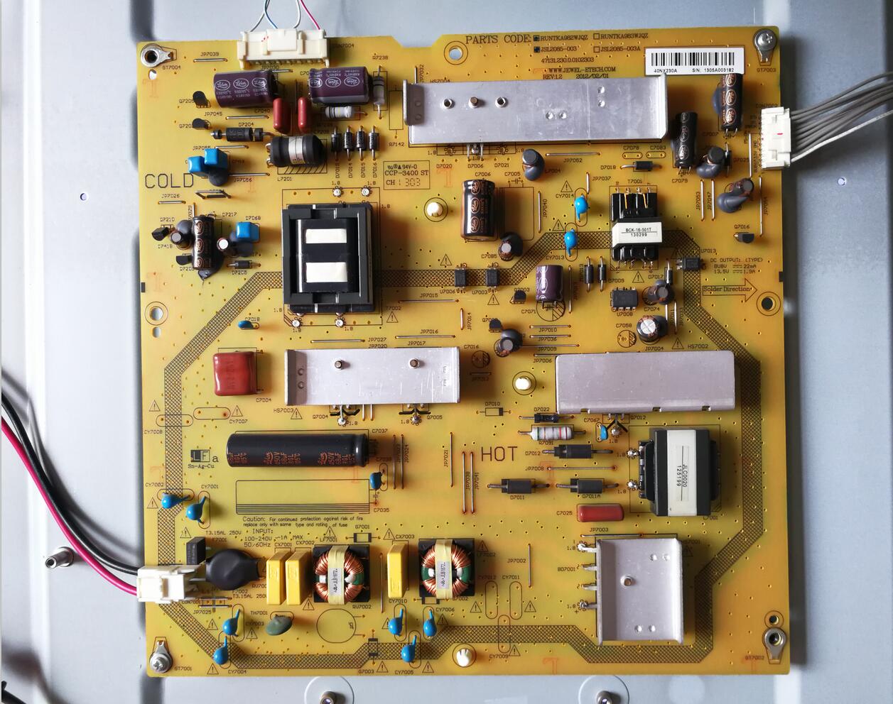 Sharp RUNTKA982WJQZ JSL2085-003 Power Supply Board