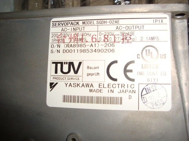 YASKAWA SGDH-02AE SGDH02AE used and tested in good condition - Click Image to Close