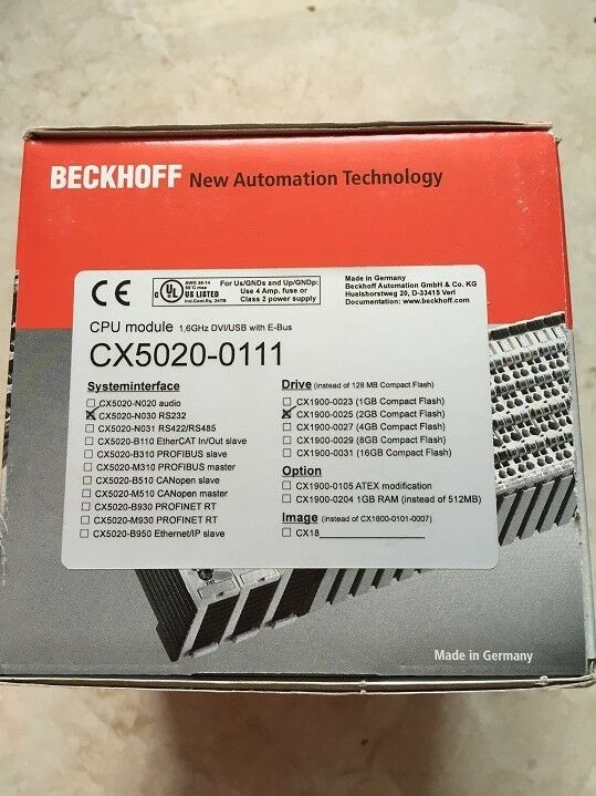 BECKHOFF CX5020-0111 CX50200111 NEW IN BOX 1PCS - Click Image to Close