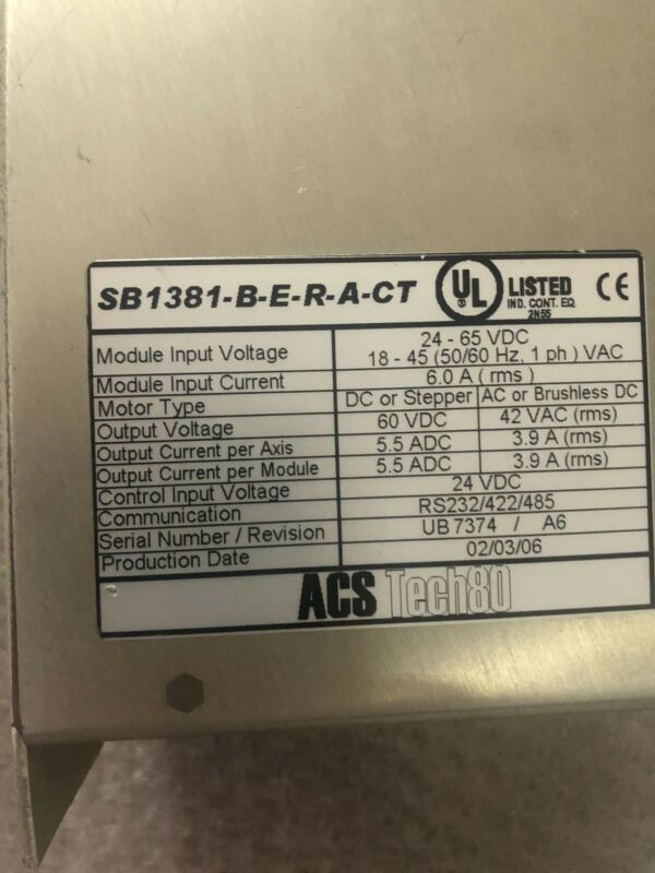 ACS SB1381-B-E-R-A-CT Used and Tested 1pcs