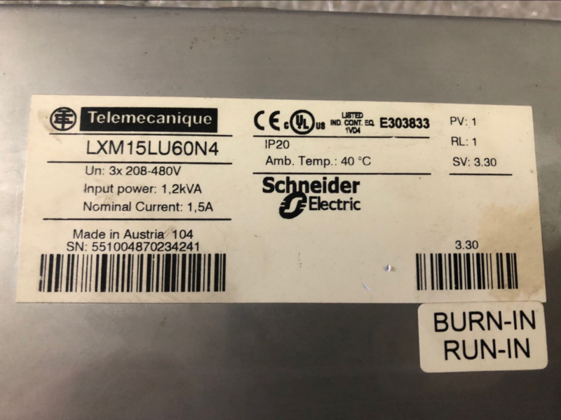 SCHNEIDER LXM15LU60N4 Used and Tested 1pcs - Click Image to Close