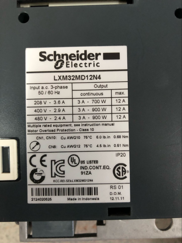 SCHNEIDER LXM32MD12N4 Used and Tested 1pcs
