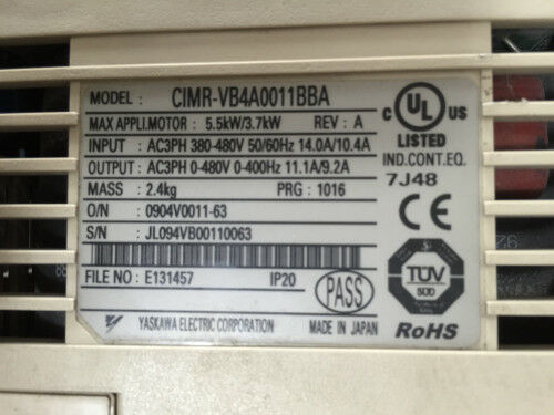 Yaskawa CIMR-VB4A0011BBA Used 1PCS