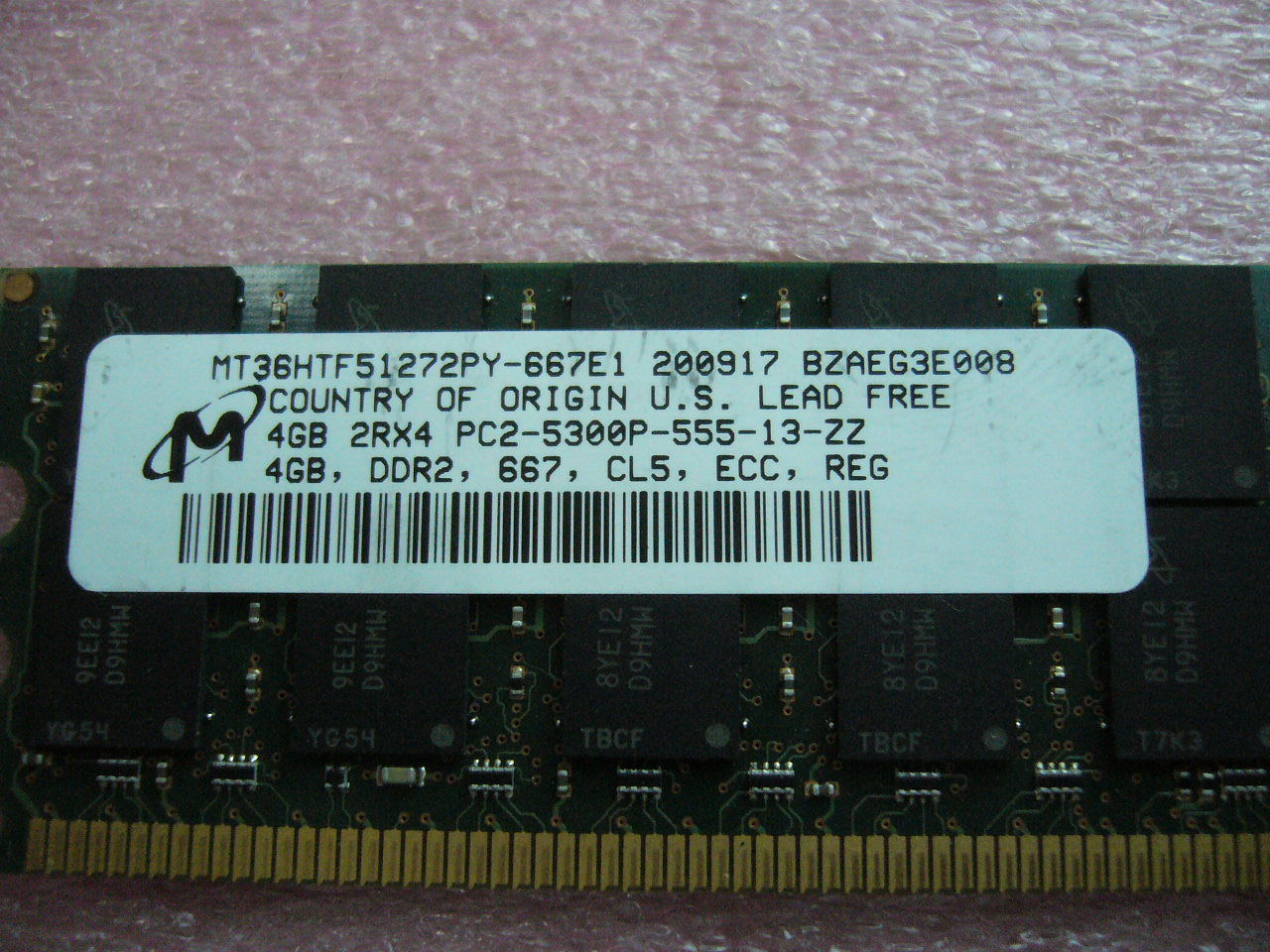QTY 1x 4GB PC2-5300P 2Rx4 DDR2 667MHz ECC Registered Memory HP P/N 432670-001 - Click Image to Close