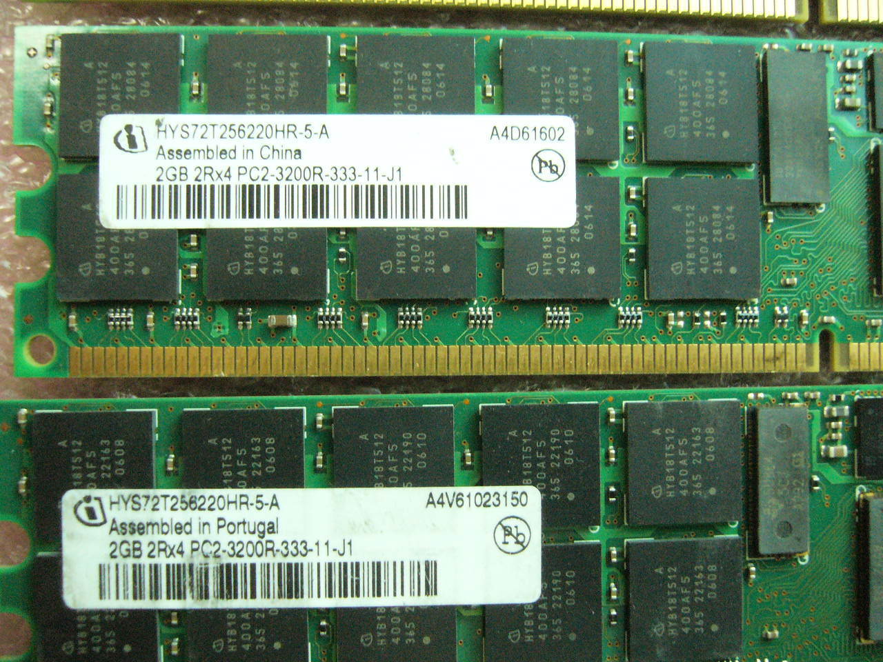 2GB DDR2 PC2-3200R-333 2Rx4 ECC Registered Server memory HYS72T256220HR-5-A - Click Image to Close