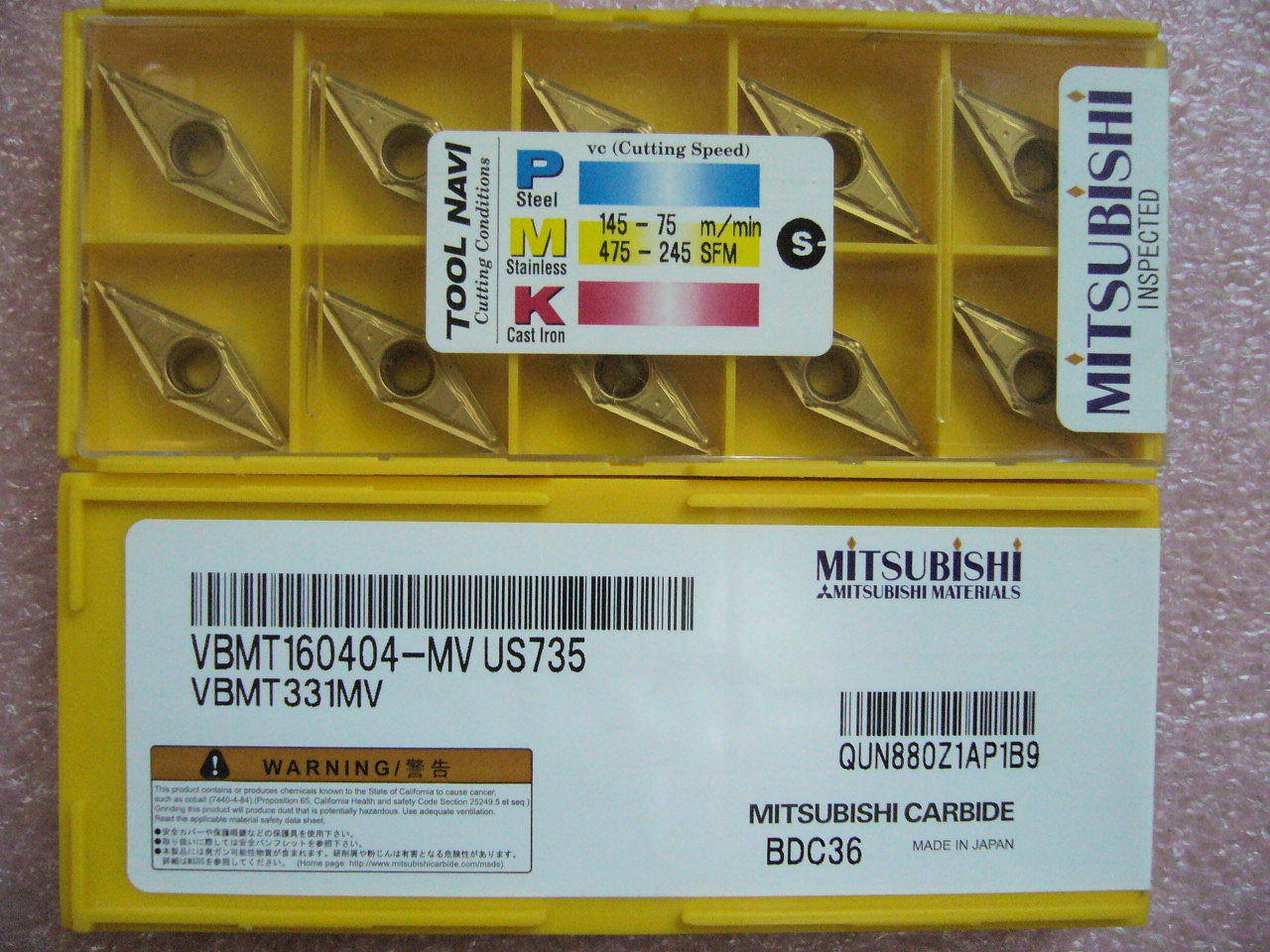 QTY 10x Mitsubishi VBMT331MV VBMT160404-MV US735 NEW
