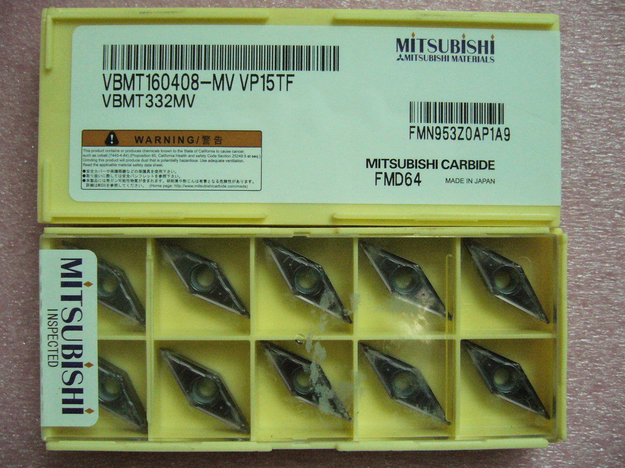 QTY 10x Mitsubishi VBMT332MV VBMT160408-MV VP15TF NEW