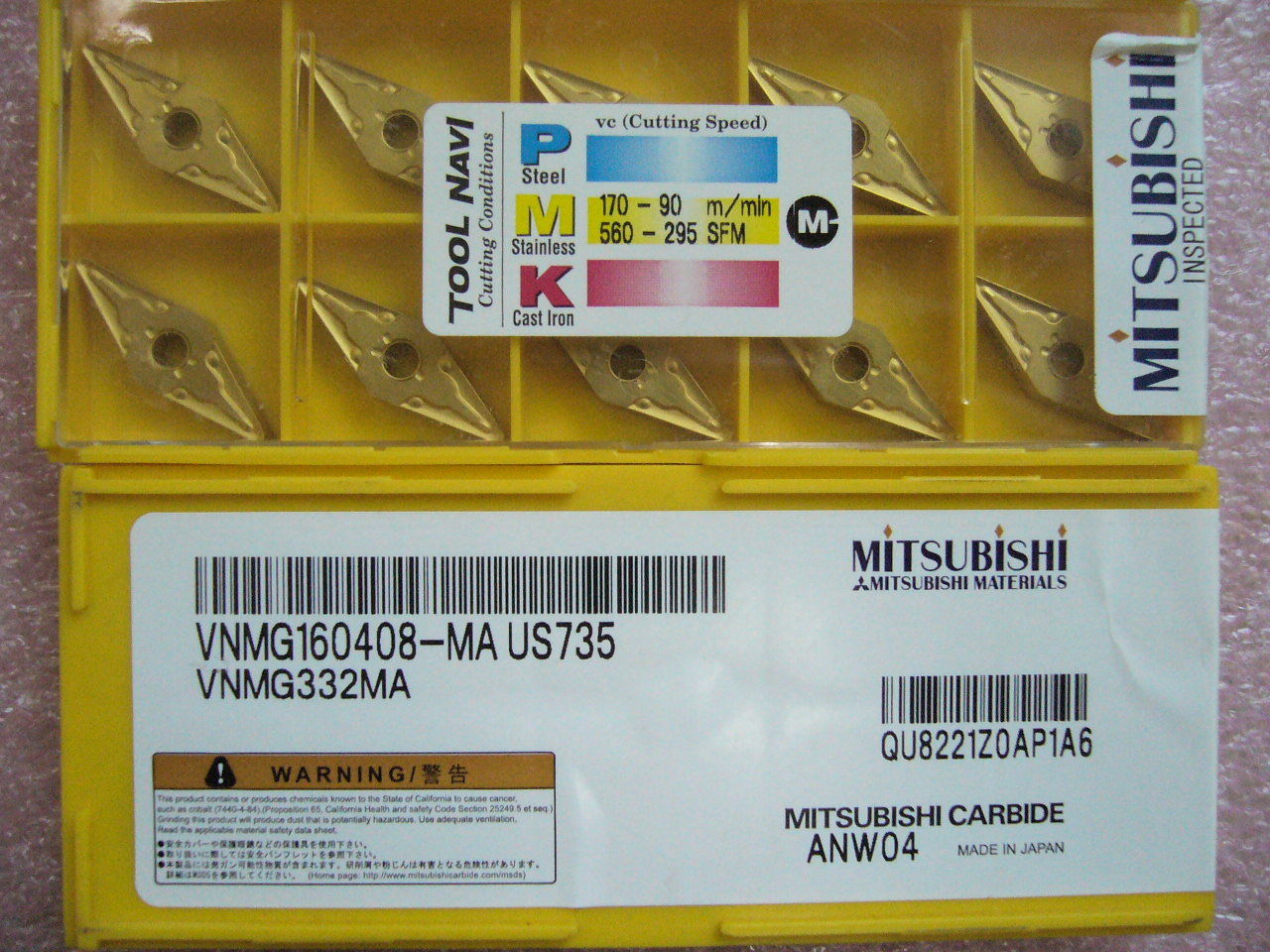 QTY 10x Mitsubishi VNMG332MA VNMG160408-MA US735 NEW
