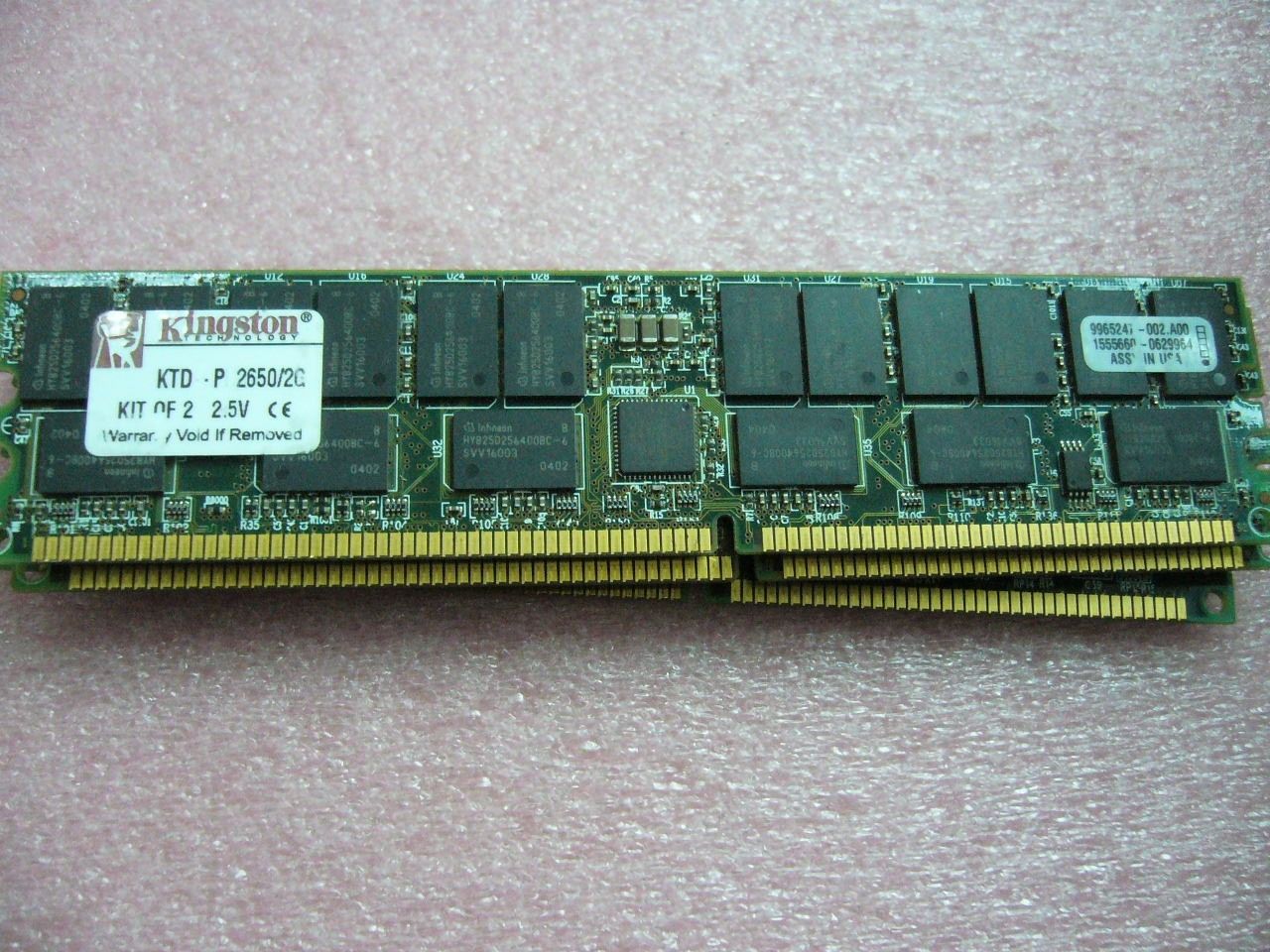 QTY 1x 1GB DDR PC-2100R 266Mhz ECC Registered Server memory Kingston KTD-PE2650 - Click Image to Close