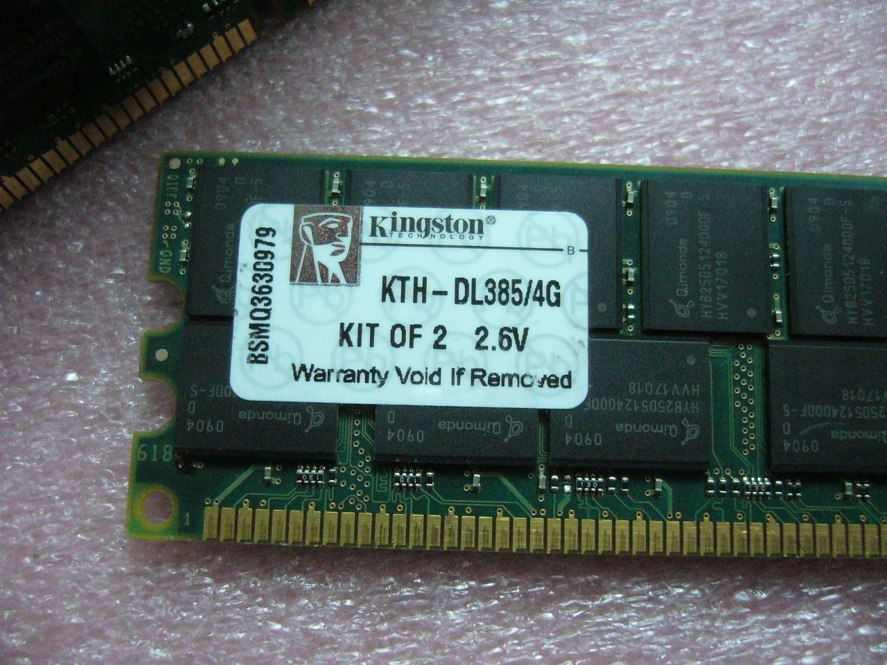 QTY 1x 2GB Module Kingston KTH-DL385/4G PC-3200R ECC Registered Server memory - Click Image to Close