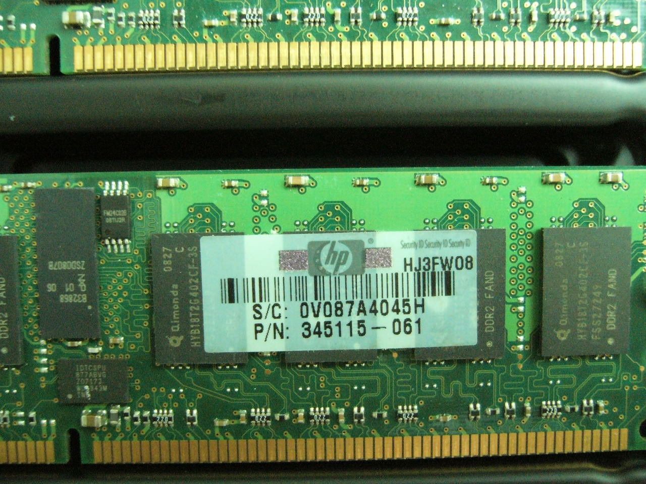 QTY 1x 4GB PC2-3200R DDR2 400MHz ECC Registered Memory HP P/N 345115-061 - Click Image to Close