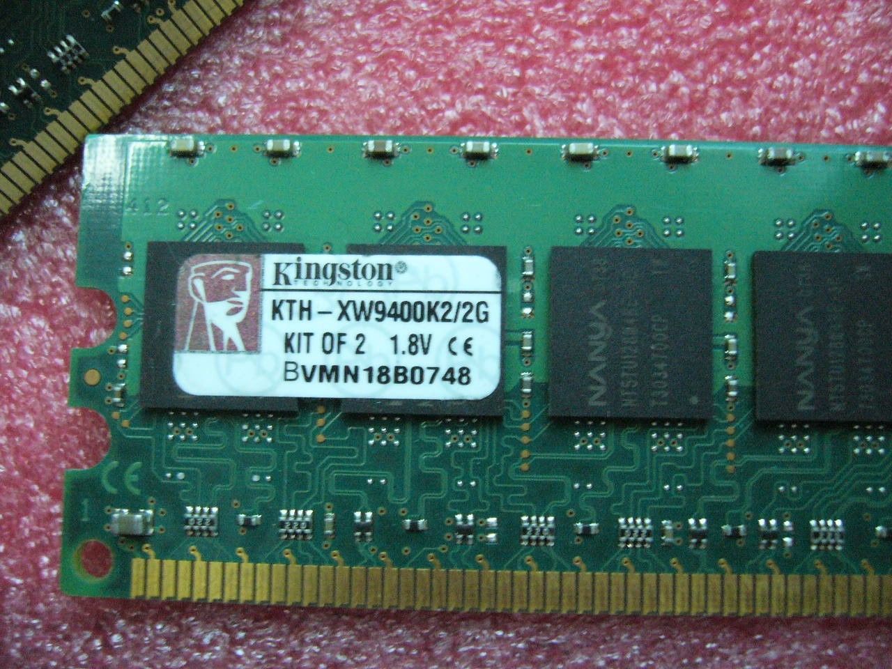 QTY 1x 1GB PC2-5300 DDR2 667MHz ECC Registered Memory Kingston KTH-XW9400K2/2G - Click Image to Close