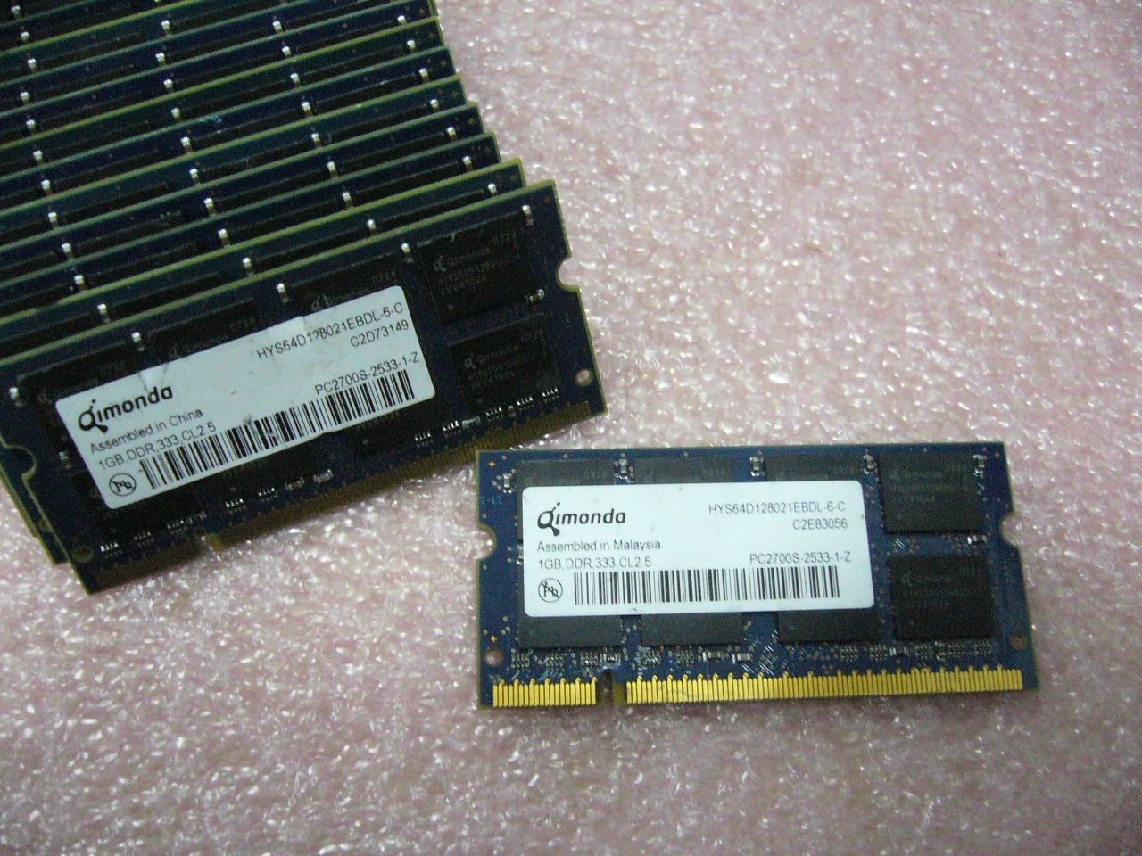 QTY 1x 1GB Qimonda DDR 333Mhz PC2700S SO-DIMM memory stick for laptop
