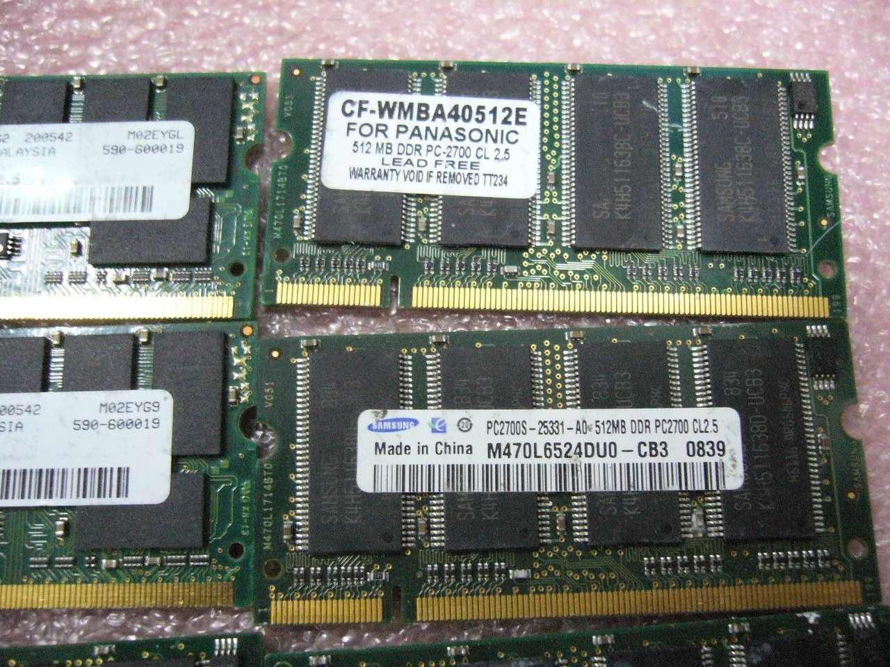 Lot 1GB QTY 2x 512MB DDR 333Mhz PC2700S SO-DIMM memory stick for laptop - zum Schließen ins Bild klicken