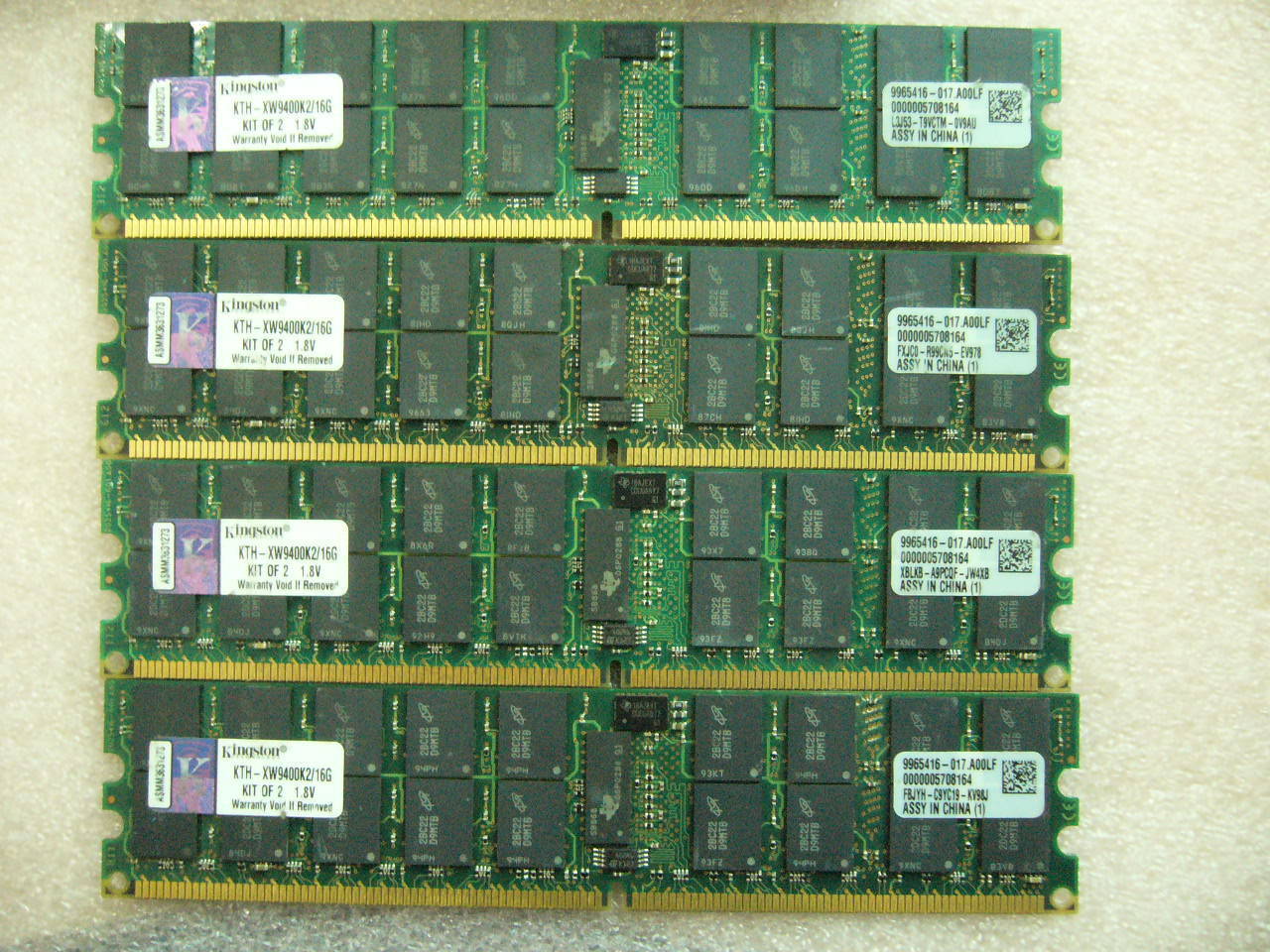 QTY 1x 8GB PC2-5300 DDR2 667MHz ECC Registered Memory Kingston KTH-XW9400K2/16G