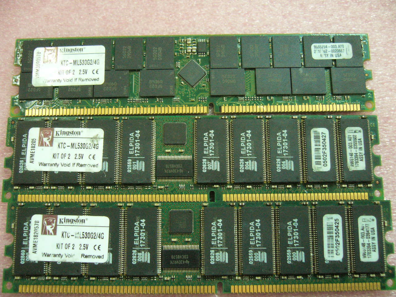 QTY 1x 2GB Kingston KTC-ML530G2/4G DDR PC-2100R ECC Registered Server memory
