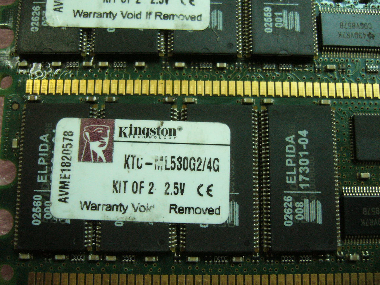 QTY 1x 2GB Kingston KTC-ML530G2/4G DDR PC-2100R ECC Registered Server memory - zum Schließen ins Bild klicken