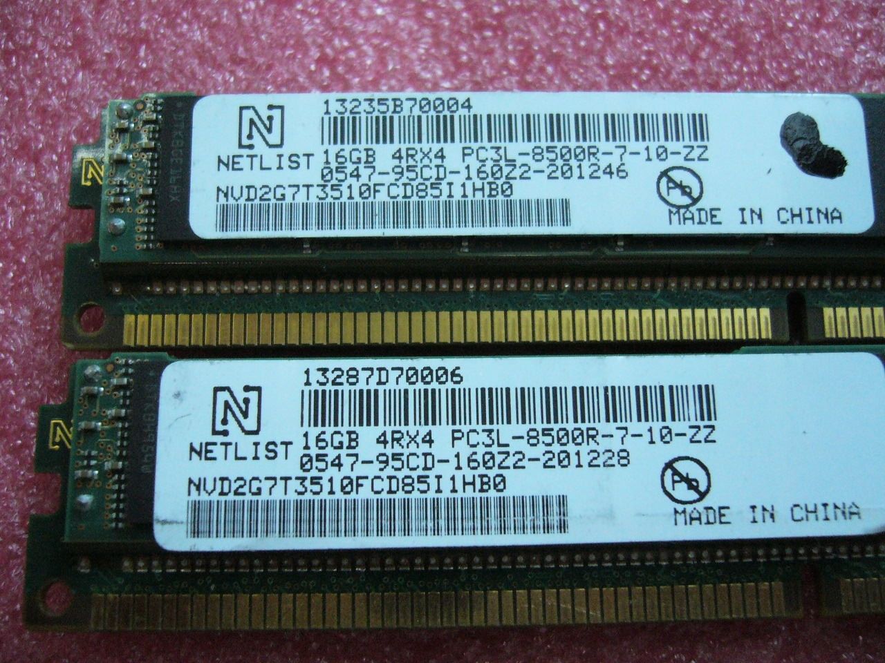 QTY 1x 16GB DDR3 PC3L-8500R ECC Registered Server memory 90Y3223 47J0178