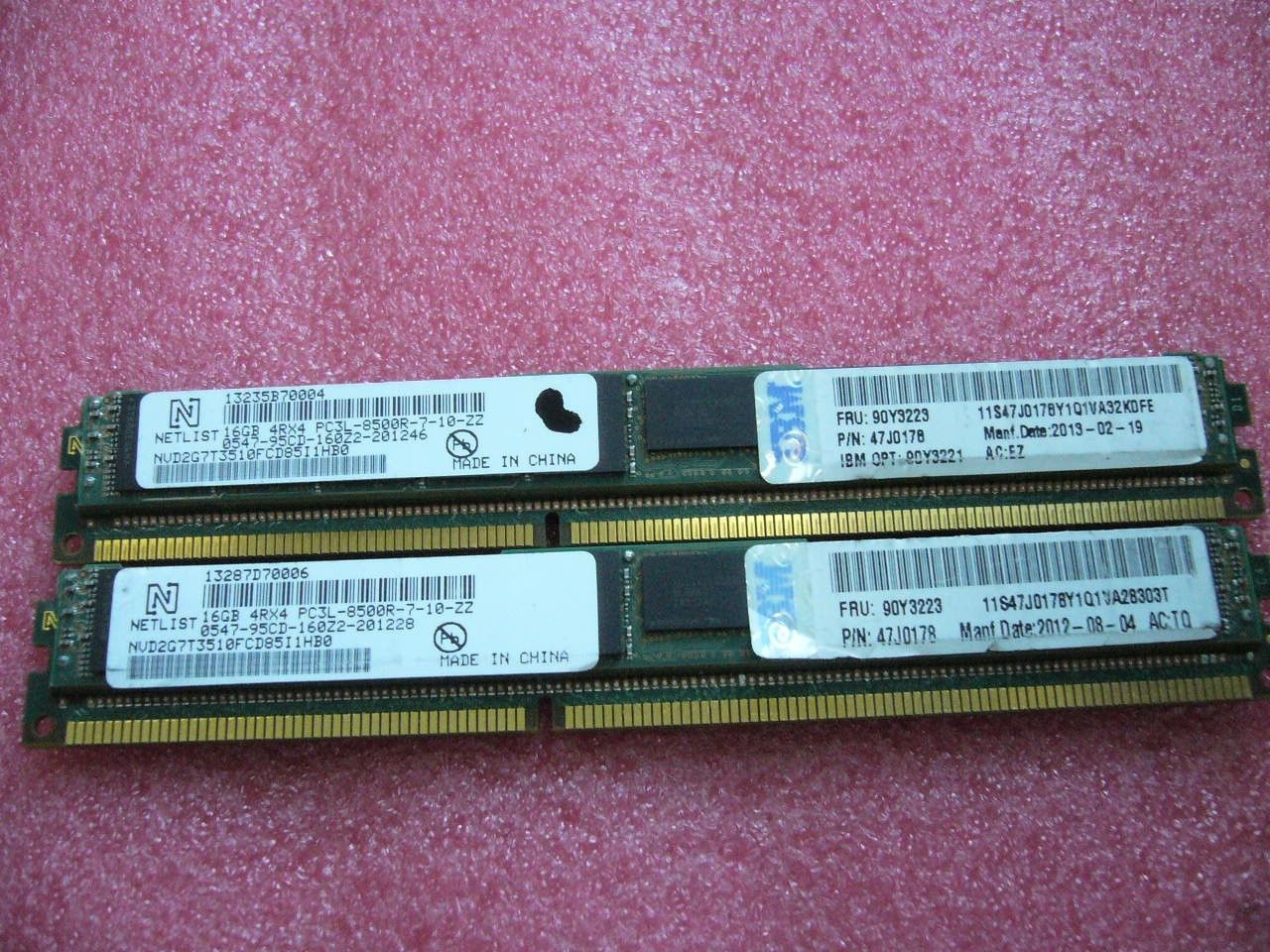 QTY 1x 16GB DDR3 PC3L-8500R ECC Registered Server memory 90Y3223 47J0178 - Click Image to Close