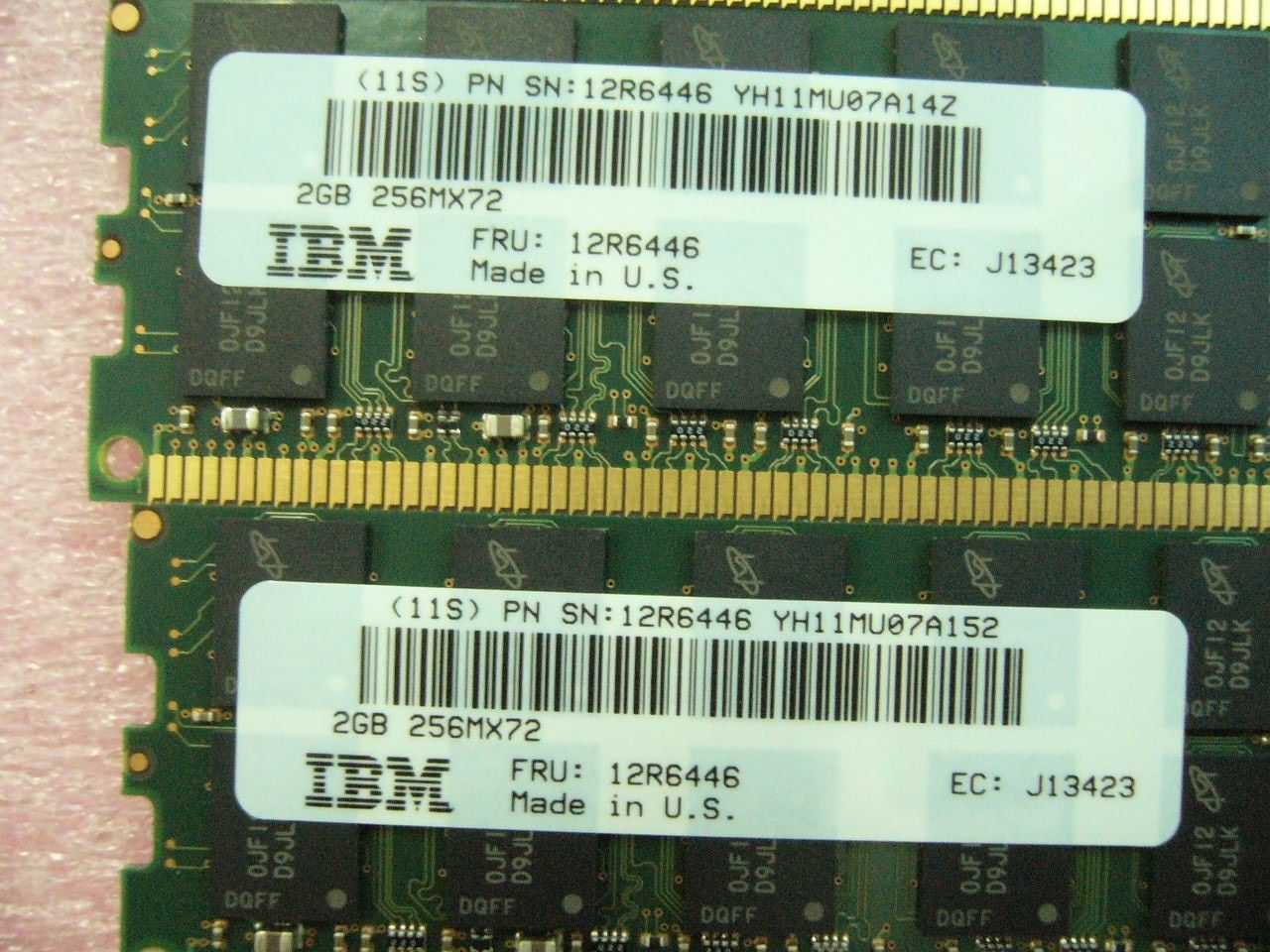 8GB Lot, QTY 4x 2GB DDR2 PC2-4200R ECC Registered Memory for IBM P5 FRU 12R6446 - Click Image to Close