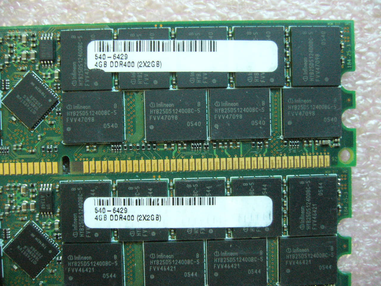 QTY 1x 2GB SUN PN 540-6429 PC-3200R 400Mhz ECC Registered Server memory - Click Image to Close