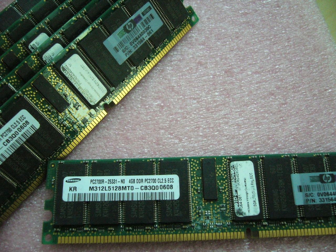 QTY 1x 4GB DDR PC2700R ECC Registered Server memory HP PN 331564-061