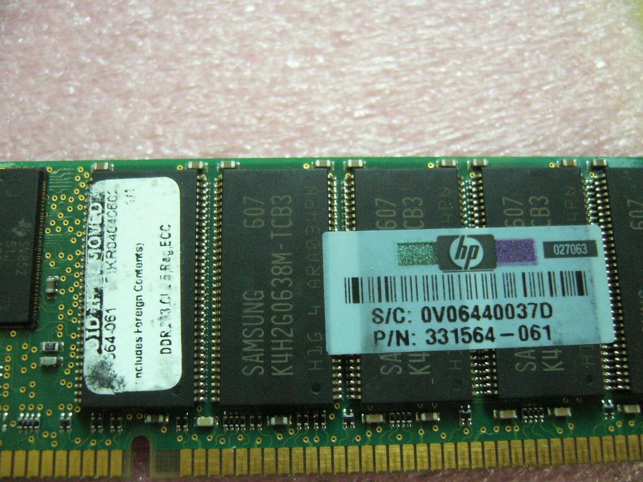 QTY 1x 4GB DDR PC2700R ECC Registered Server memory HP PN 331564-061 - Click Image to Close