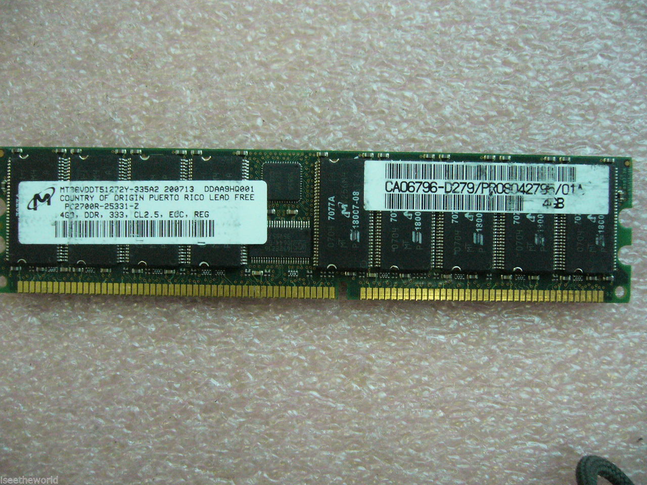 QTY 1x 4GB DDR PC2700R ECC Registered Server memory misc. brands - Click Image to Close