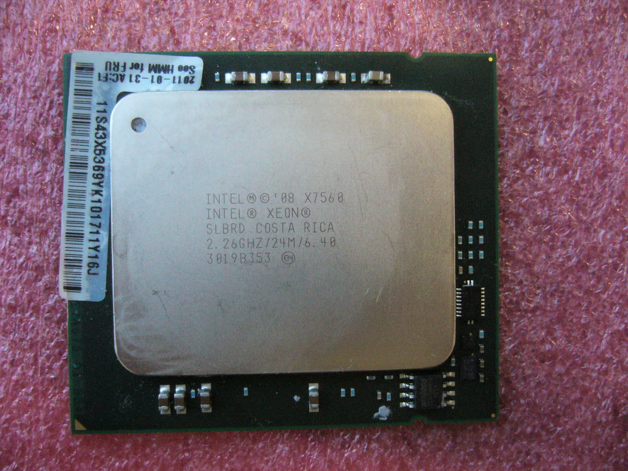 QTY 1x INTEL Eight-Cores CPU X7560 2.26GHZ/24MB 6.4GT/s QPI LGA1567 SLBRD - Click Image to Close