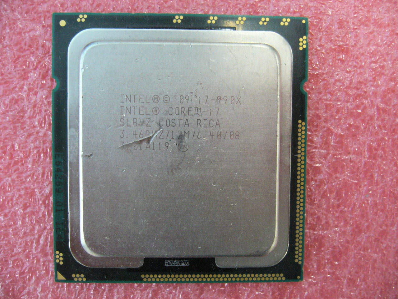 QTY 1x INTEL Hexa-Cores CPU i7-990X 3.46GHZ/12MB 6.4GT/s QPI LGA1366 SLBVZ