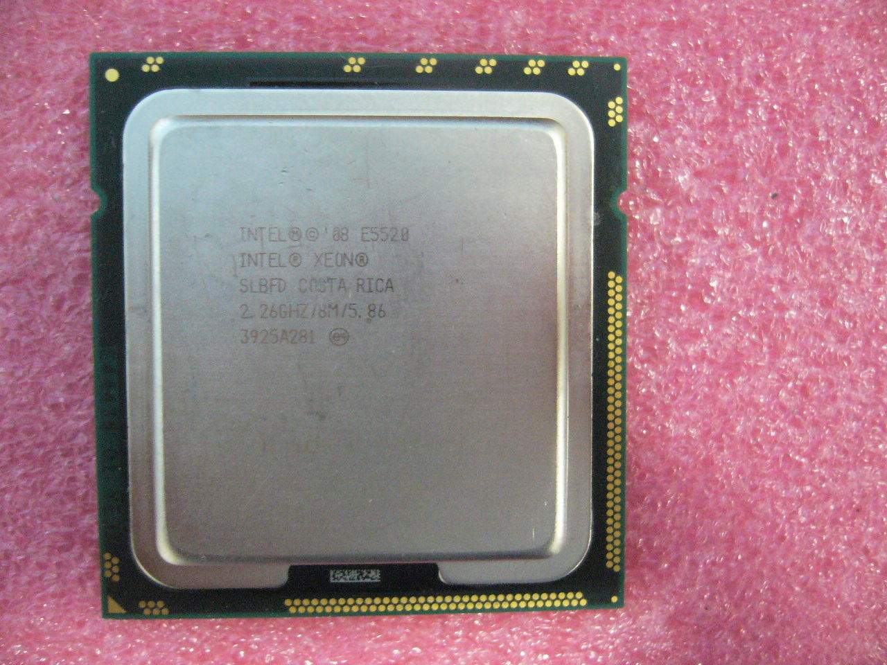 QTY 1x INTEL Quad-Cores CPU E5520 2.26GHZ/8MB 5.86GT/s QPI LGA1366 SLBFD - Click Image to Close