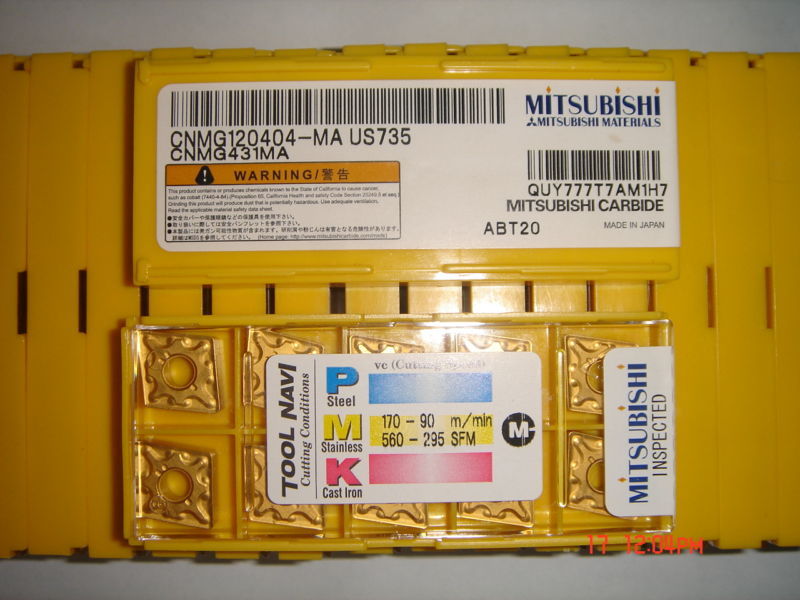 QTY 20x Mitsubishi CNMG431MA CNMG120404-MA US735 NEW