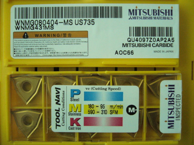 QTY 100x Mitsubishi WNMG431MS WNMG080404-MS US735 NEW