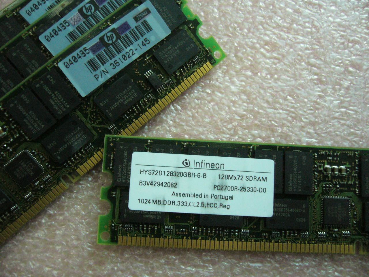 QTY 1x 1GB HP P/N 361022-145 DDR 333,PC2700R ECC Registered Server memory