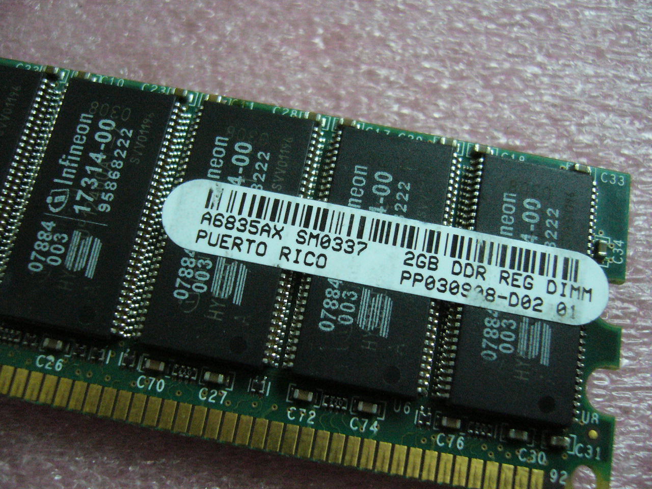 1x 2GB DDR 266 PC-2100R ECC Registered Server memory HP PN A6835AX - Click Image to Close