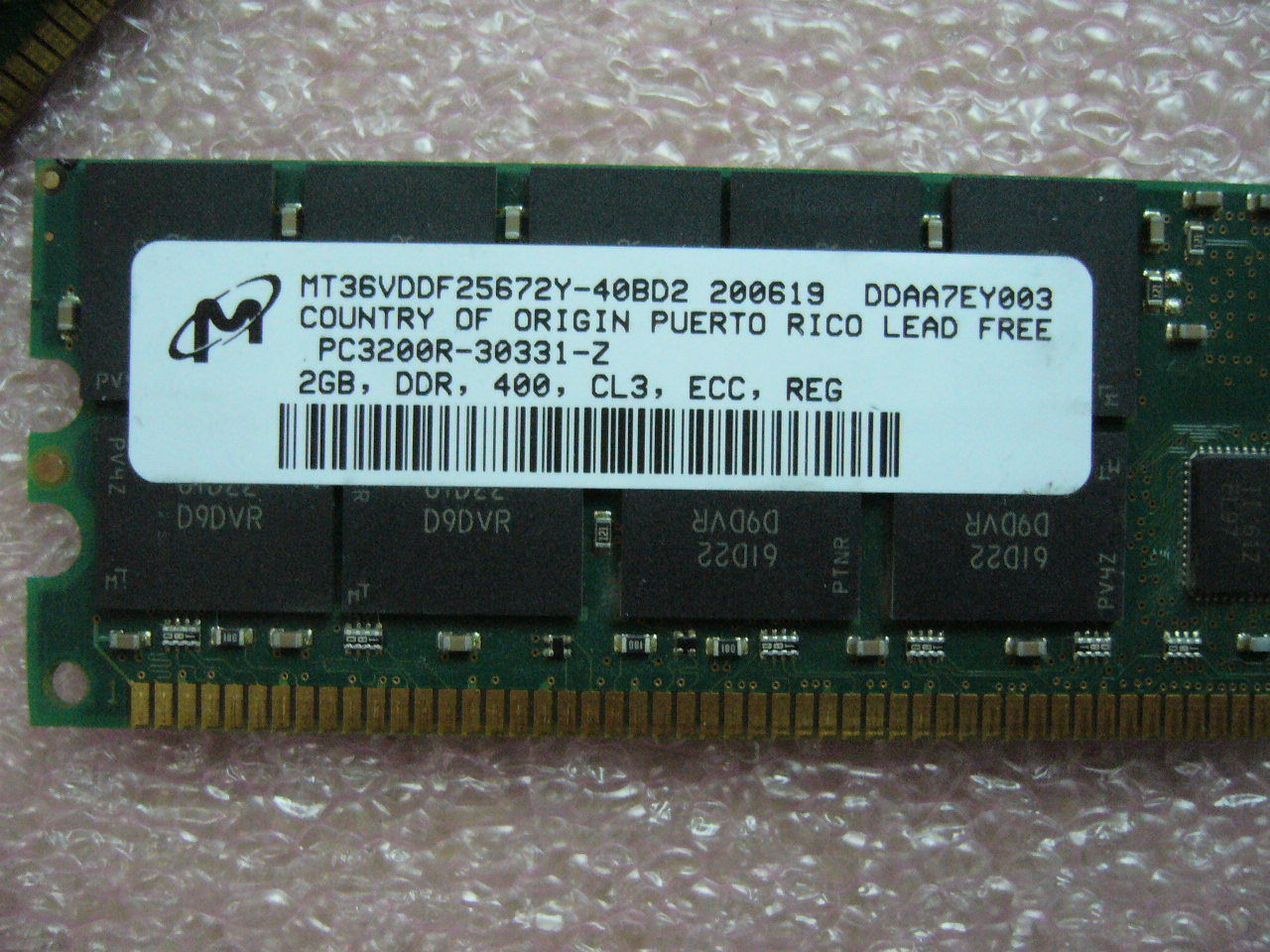 1x 2GB Micro Technology DDR PC-3200R 400Mhz CL3 ECC Registered Server memory - zum Schließen ins Bild klicken