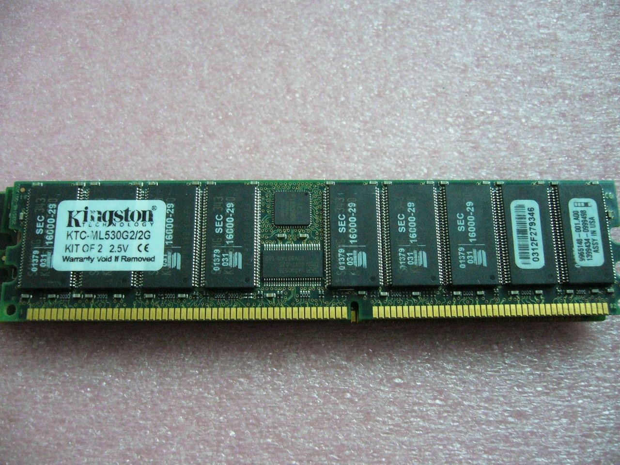 QTY 1x 1GB DDR PC-2100R 266Mhz ECC Registered Server memory Kingston KTC-ML530G2 - Click Image to Close