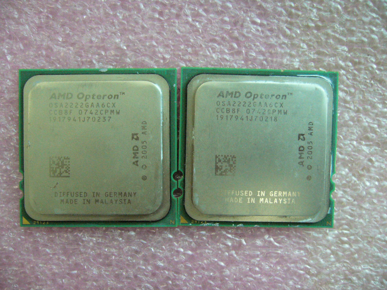Matched Pair QTY 2x AMD OSA2222GAA6CX Dual CORE OPTERON 2222 Socket F 1207 - Click Image to Close