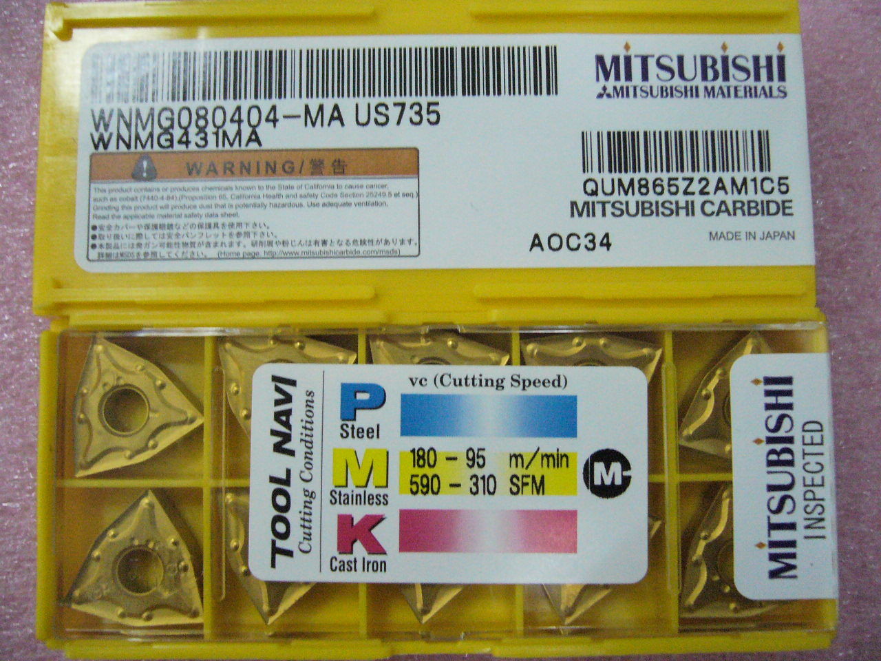 QTY 20x Mitsubishi WNMG431MA WNMG080404-MA US735 NEW